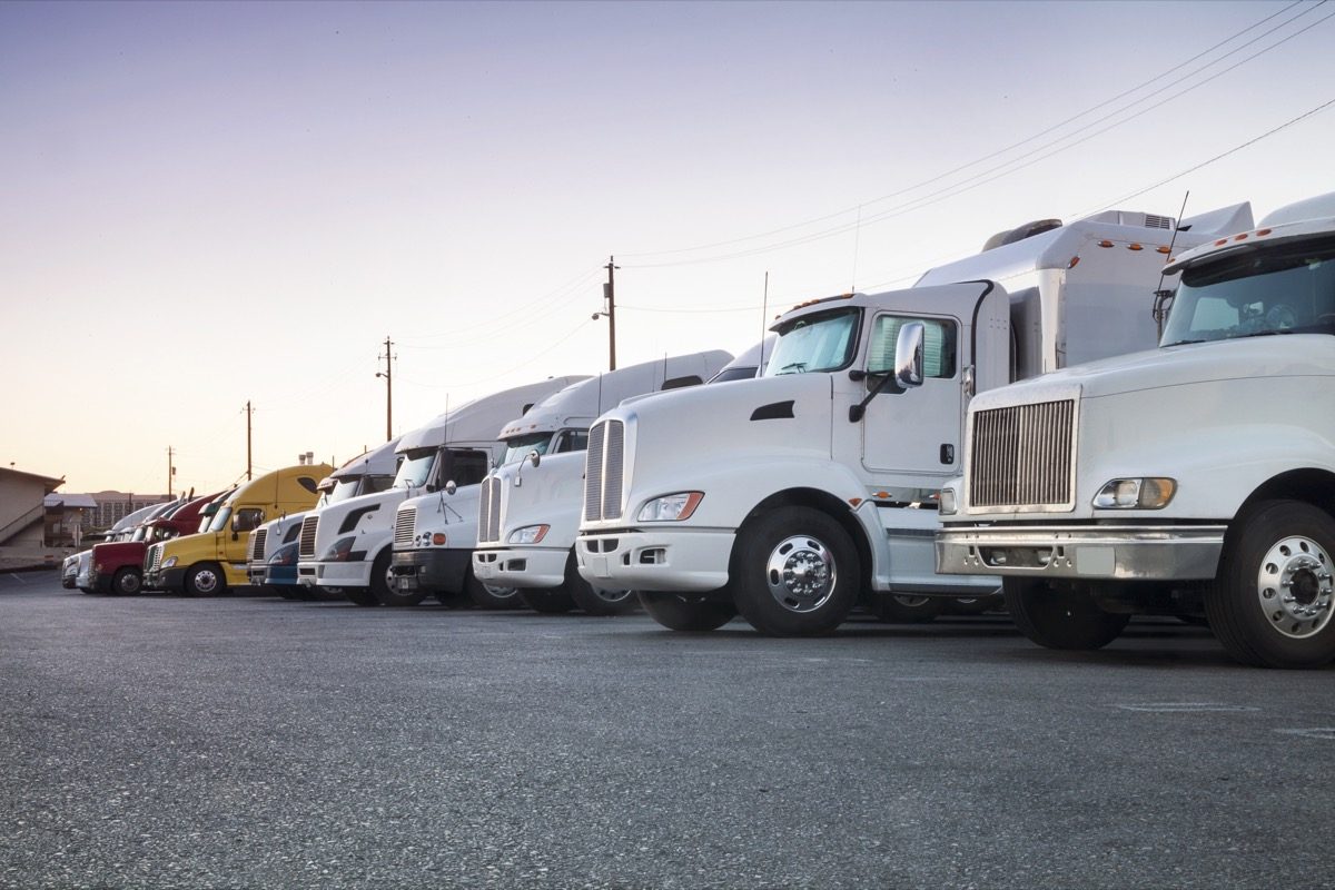 DOT drivers parked semi-trucks