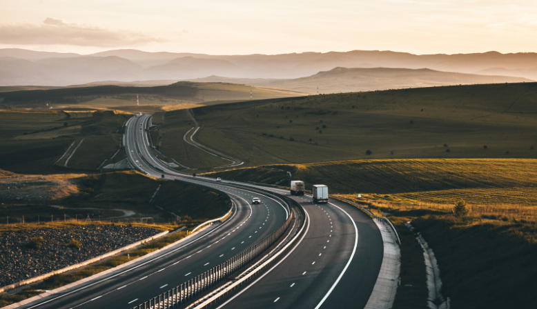 DOT trucks on the highway