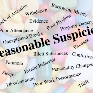 Reasonable Suspicion words on top of pills